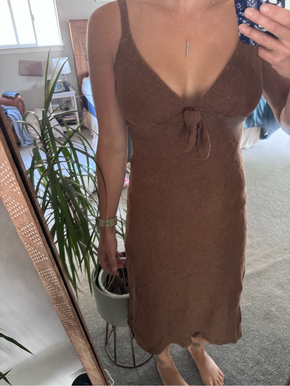 Brown sweater dress